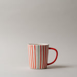 Stripe Stoneware Mug CHRISTMAS 2025 Creative Co-op (DYA) Multi Red Stripe