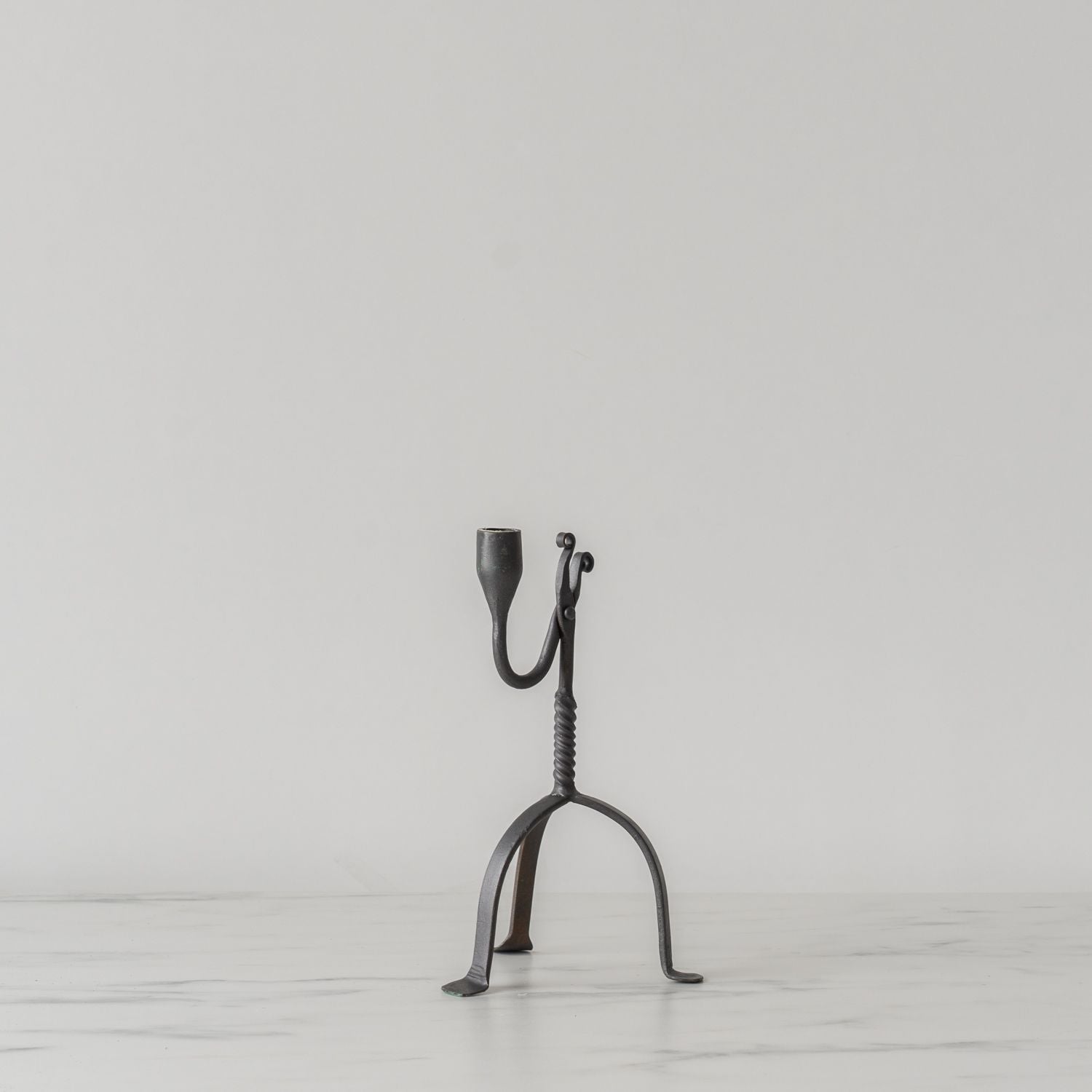 Single Arm Aged Iron Candle Holder candle holder Irvin's Tinware (Faire)