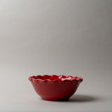 Red Stoneware Scallop Edge Bowl CHRISTMAS 2025 Creative Co-op (DYA) Medium