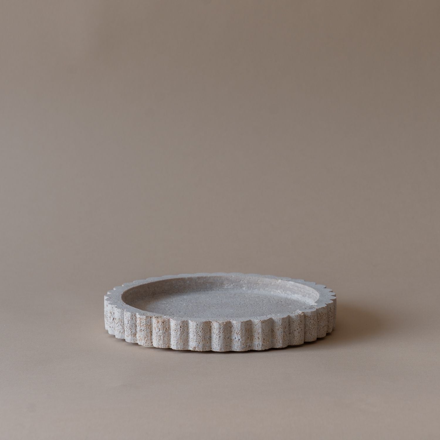 Travertine Scallop Dish tray Indaba