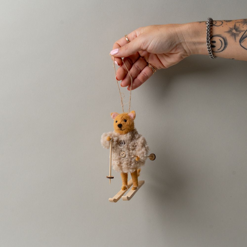 Skiiing Cat Ornament CHRISTMAS 2025 Abbott Collection