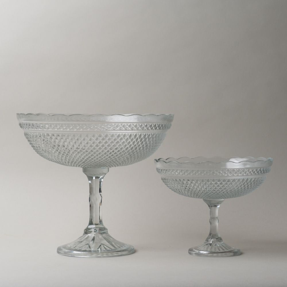 Pressed Scallop Glass Footed Bowl CHRISTMAS 2025 Creative Co-op (DYA)