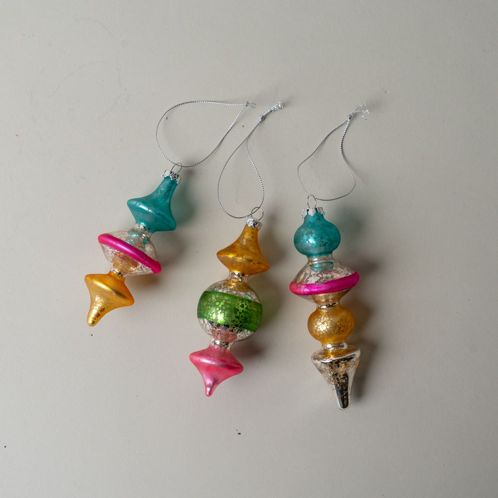 Jewel Toned Glass Finial Ornament CHRISTMAS 2025 Creative Co-op (DYA)