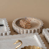 Travertine Scallop Dish tray Indaba