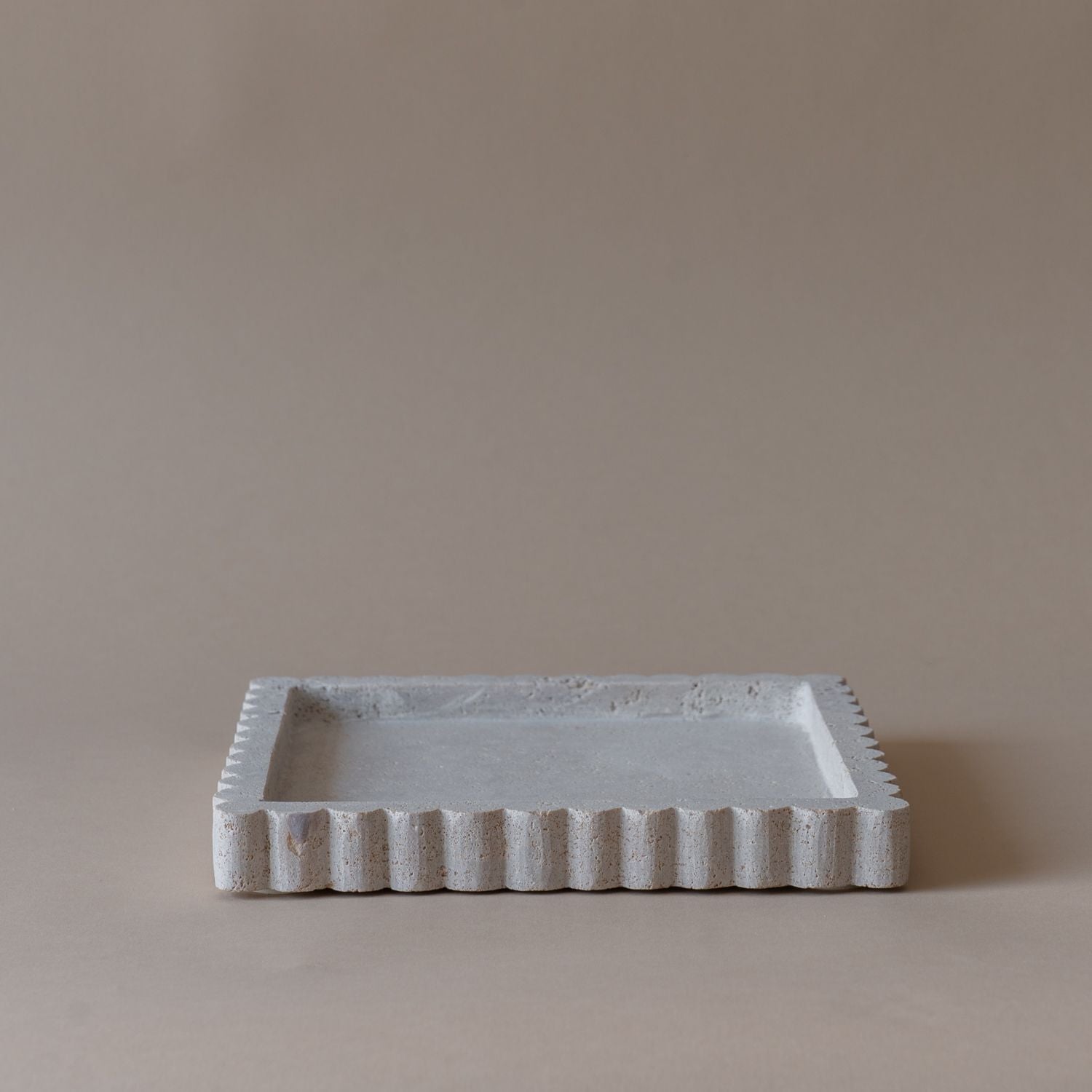 Travertine Scallop Square Tray tray Indaba