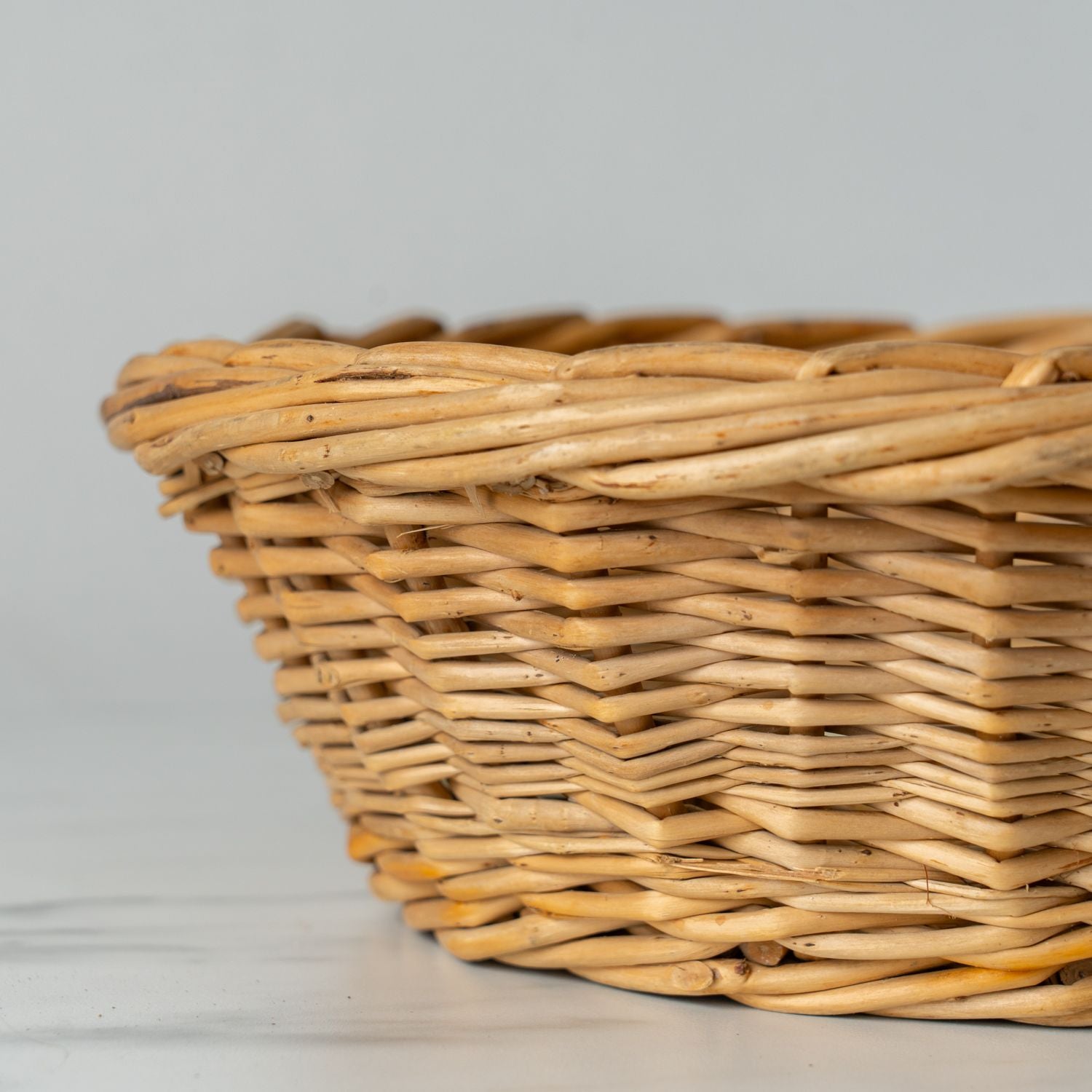 Antique French Wicker Basket VINTAGE - basket Rug & Weave