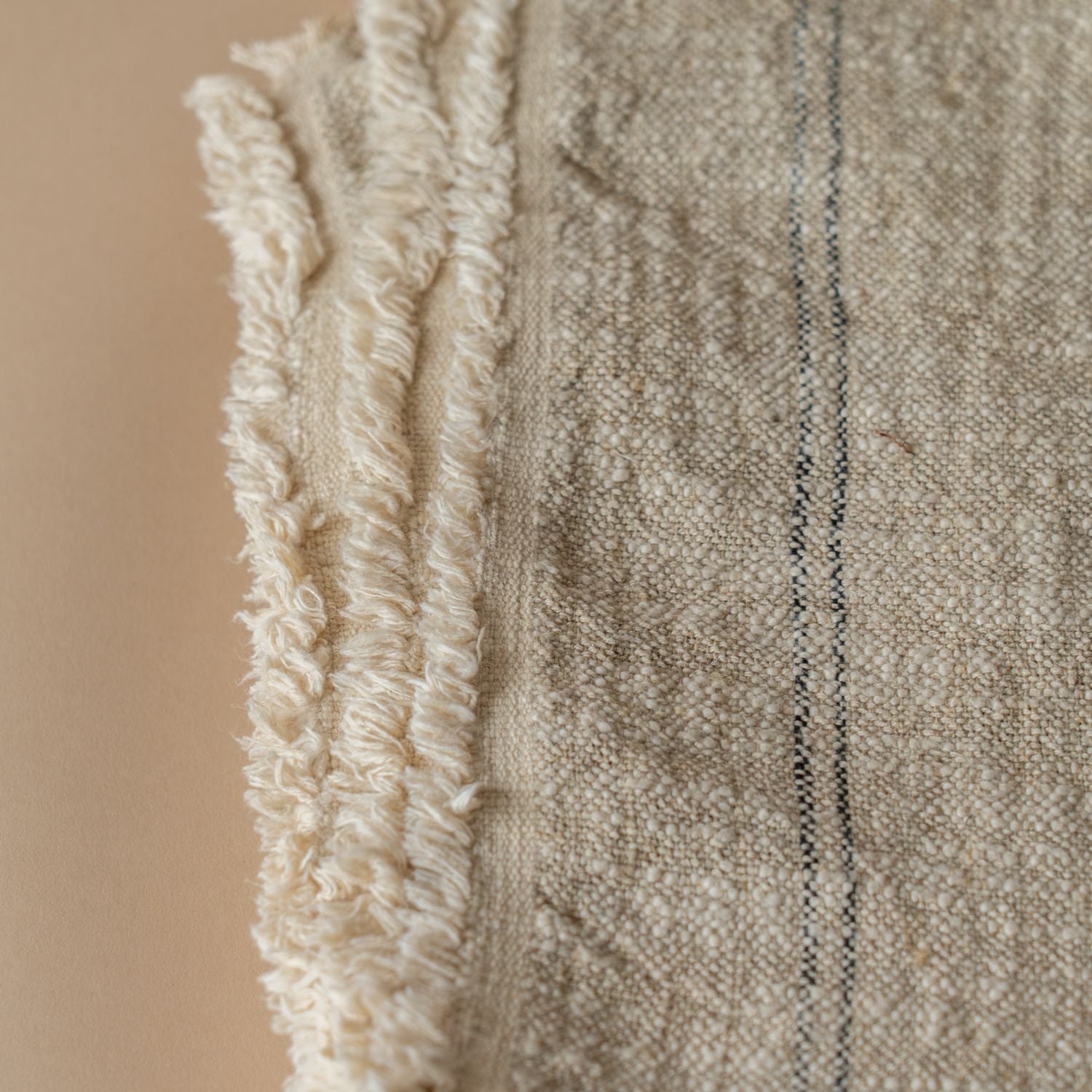 Linen Stripe Slub Throw Blanket blanket Indaba