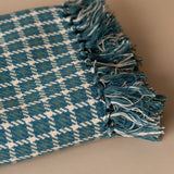 Teal Houndstooth Throw Blanket blanket Indaba