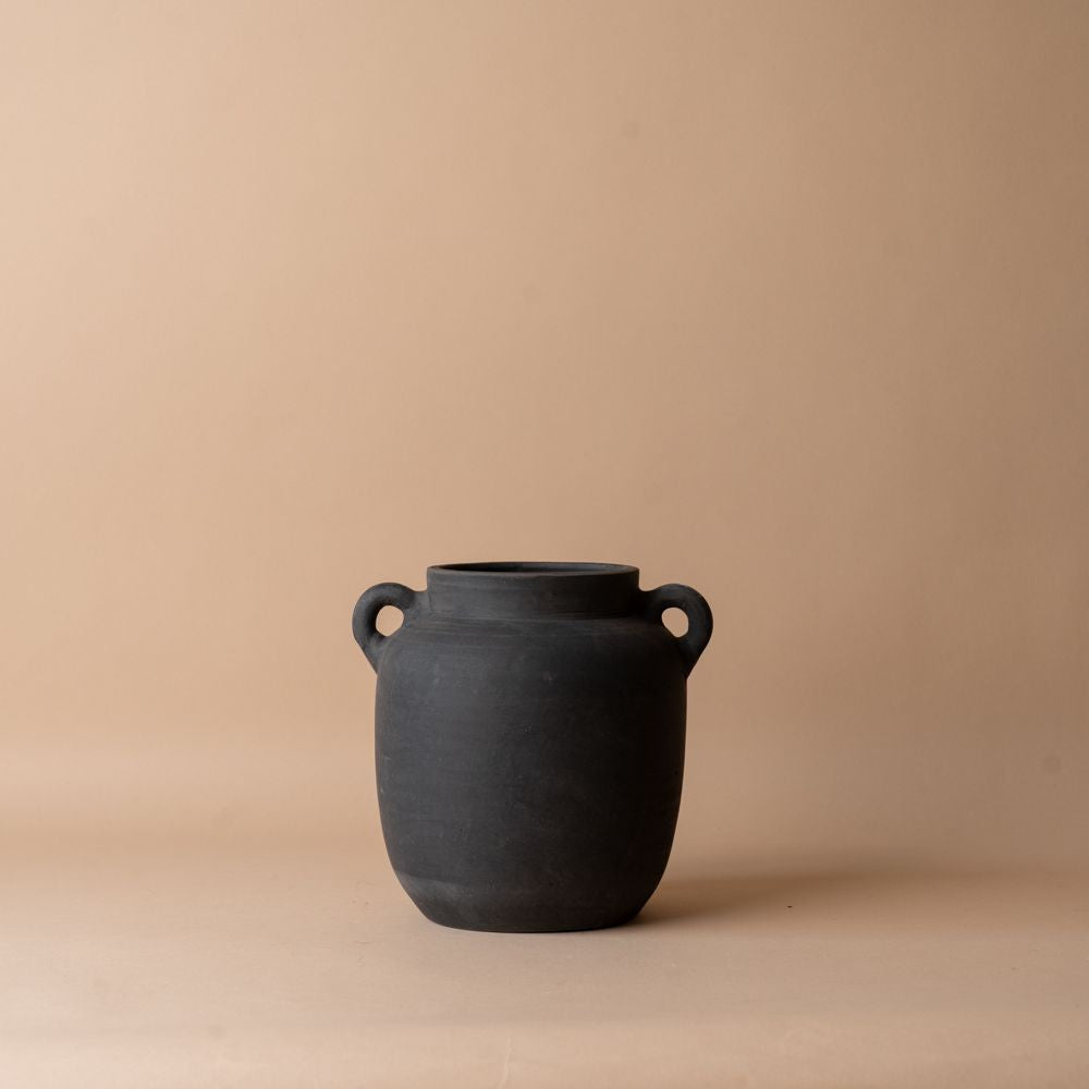 Burnt Terracotta Pot with Loop Handles vase Indaba Small