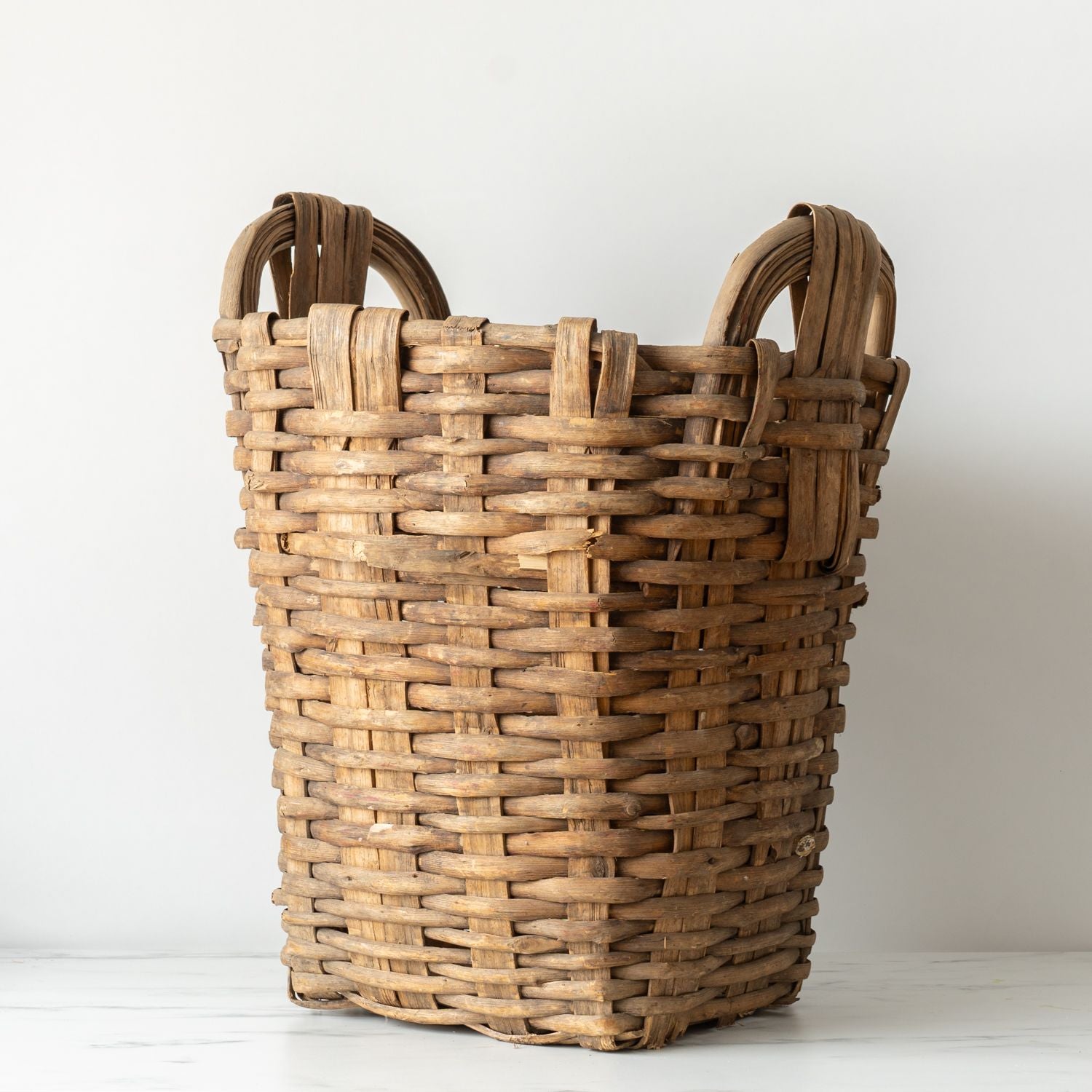 Antique French Basket VINTAGE - basket Rug & Weave