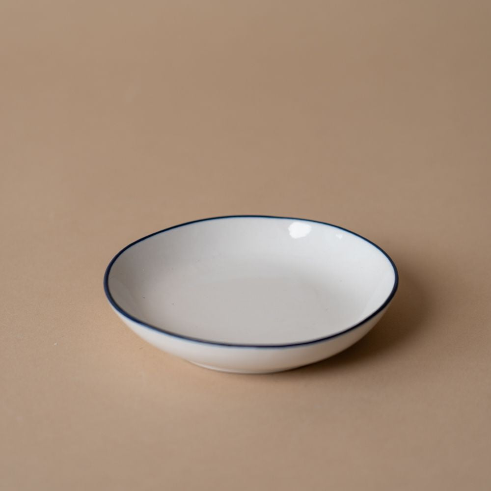Organic Blue Edge Mini Appetizer Plate plate Tranquillo (DYA)