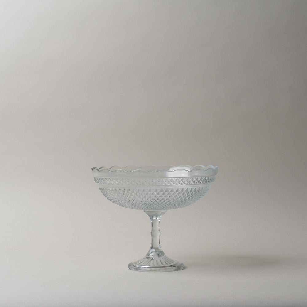 Pressed Scallop Glass Footed Bowl CHRISTMAS 2025 Creative Co-op (DYA)