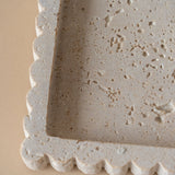 Travertine Scallop Square Tray tray Indaba
