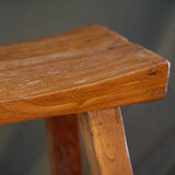 Vintage Curved Wood Stool 0-VINTAGE - stool Blue Ocean Traders