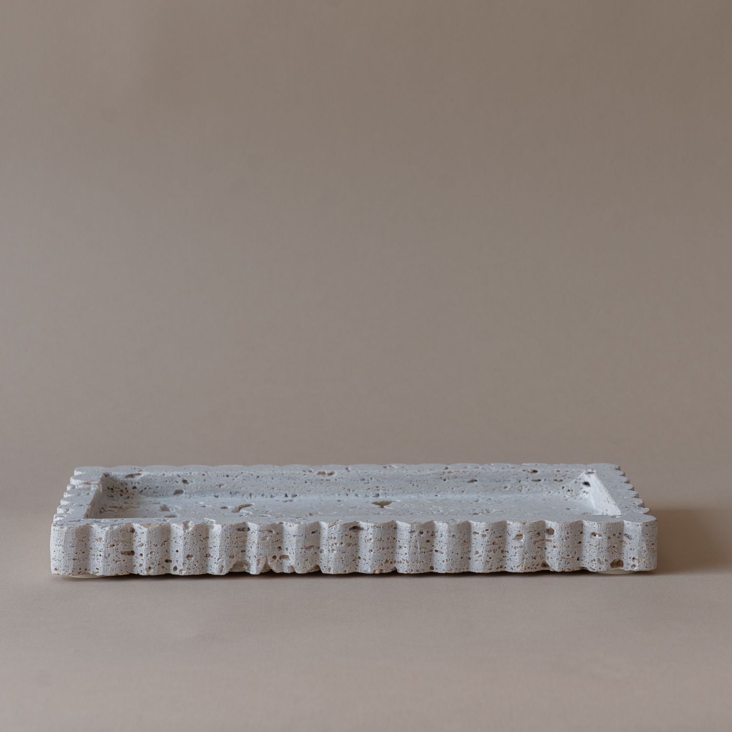 Travertine Scallop Rectangular Tray tray Indaba