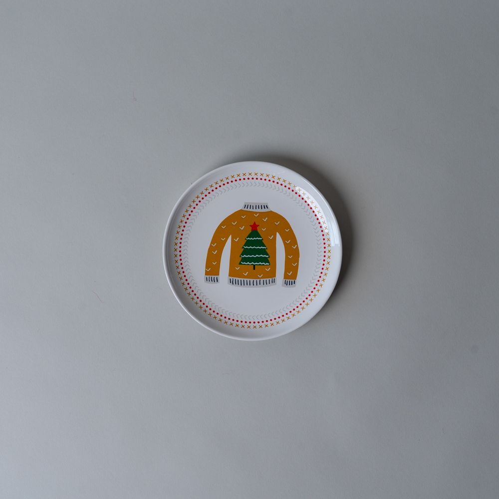 Holiday Sweater Stoneware Dish Set CHRISTMAS 2025 DANICA (Faire) Gold Sweater