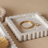 Travertine Scallop Square Tray tray Indaba