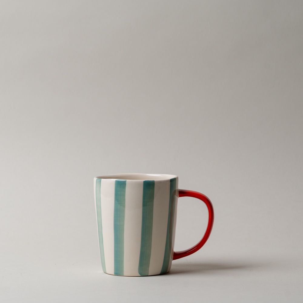 Stripe Stoneware Mug CHRISTMAS 2025 Creative Co-op (DYA) Blue Stripe