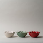 Green Stoneware Scallop Edge Bowl CHRISTMAS 2025 Creative Co-op (DYA)