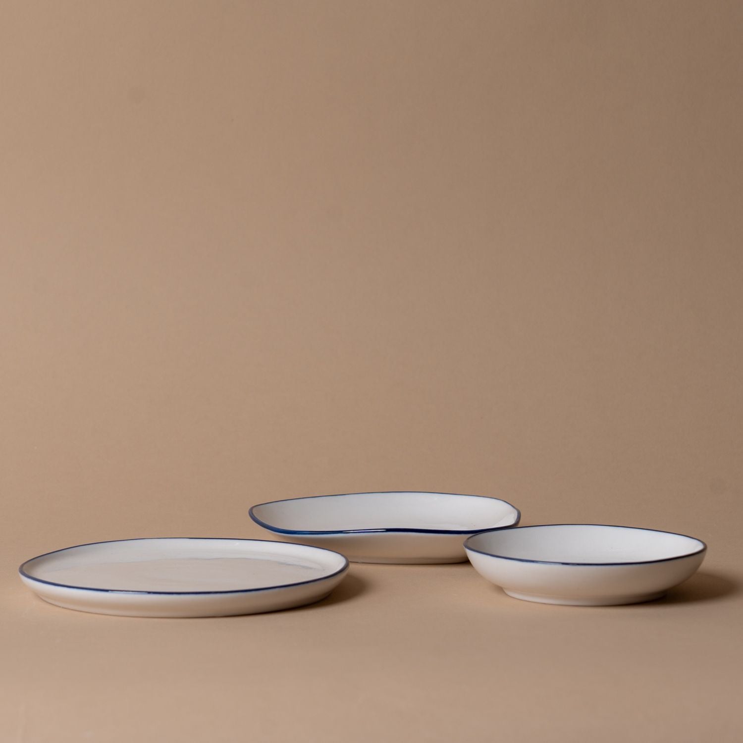Organic Blue Edge Mini Appetizer Plate plate Tranquillo (DYA)