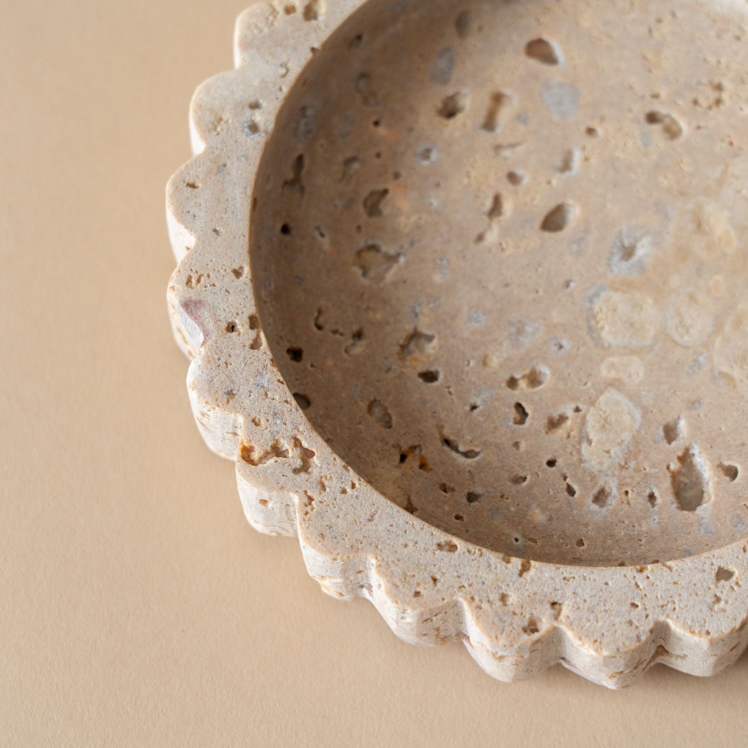 Travertine Scallop Dish tray Indaba