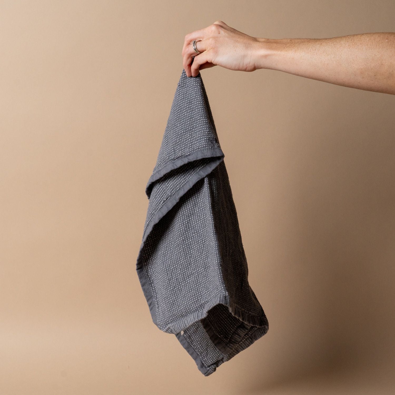 Woven Cotton Hand Towel - Charcoal & Stone hand towel DANICA (Faire) Charcoal