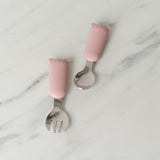 Silicone Bear Utensil Set FINNBIRD - utensil set Peaks & Valleys Baby (Faire) Rose Pink