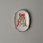 Stoneware Scallop Mini Holiday Dish CHRISTMAS 2025 Creative Co-op (DYA) Mistletoe