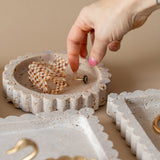 Travertine Scallop Dish tray Indaba