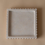 Travertine Scallop Square Tray tray Indaba Large