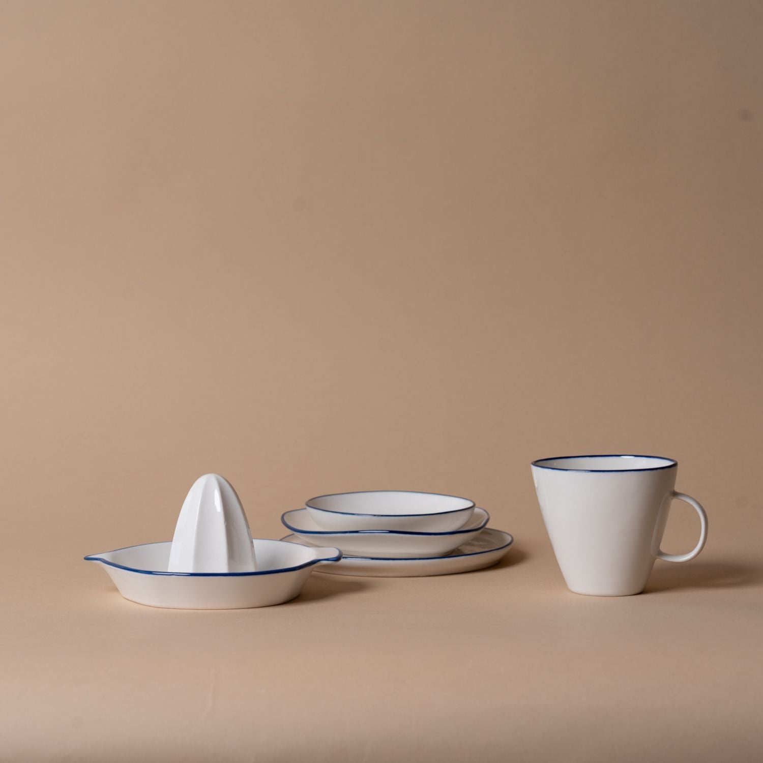 Organic Blue Edge Cup & Saucer mug Tranquillo (DYA)