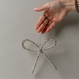 Silver Rhinestone Bow Ornament CHRISTMAS 2025 Creative Co-op (DYA)