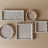 Travertine Scallop Dish tray Indaba