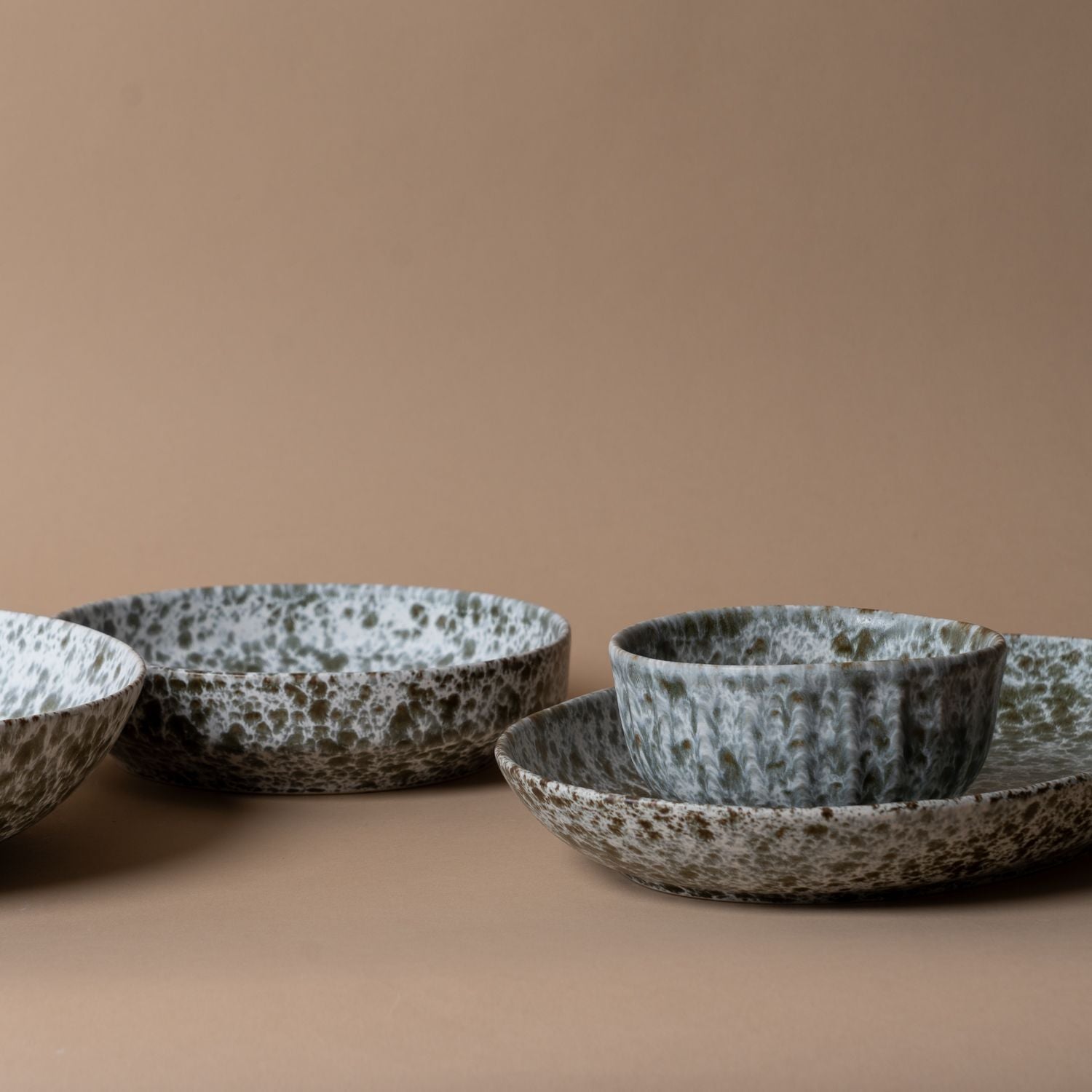 Grey Splash Stoneware Platter platter Tell Me More (Faire)