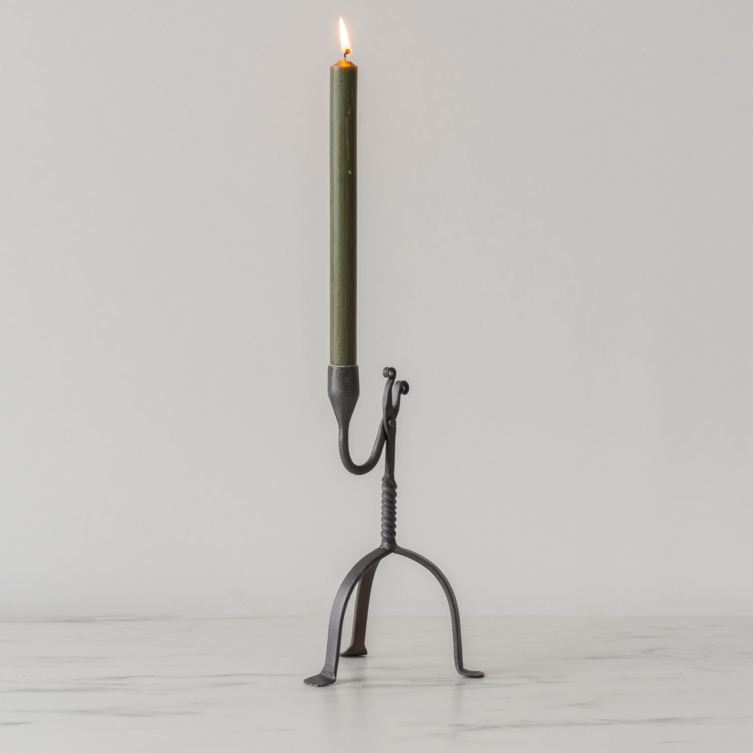 Single Arm Aged Iron Candle Holder candle holder Irvin's Tinware (Faire)