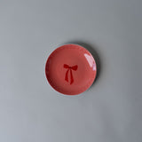 Holiday Bow Porcelain Dish Set CHRISTMAS 2025 DANICA (Faire) Dark Peach Plate