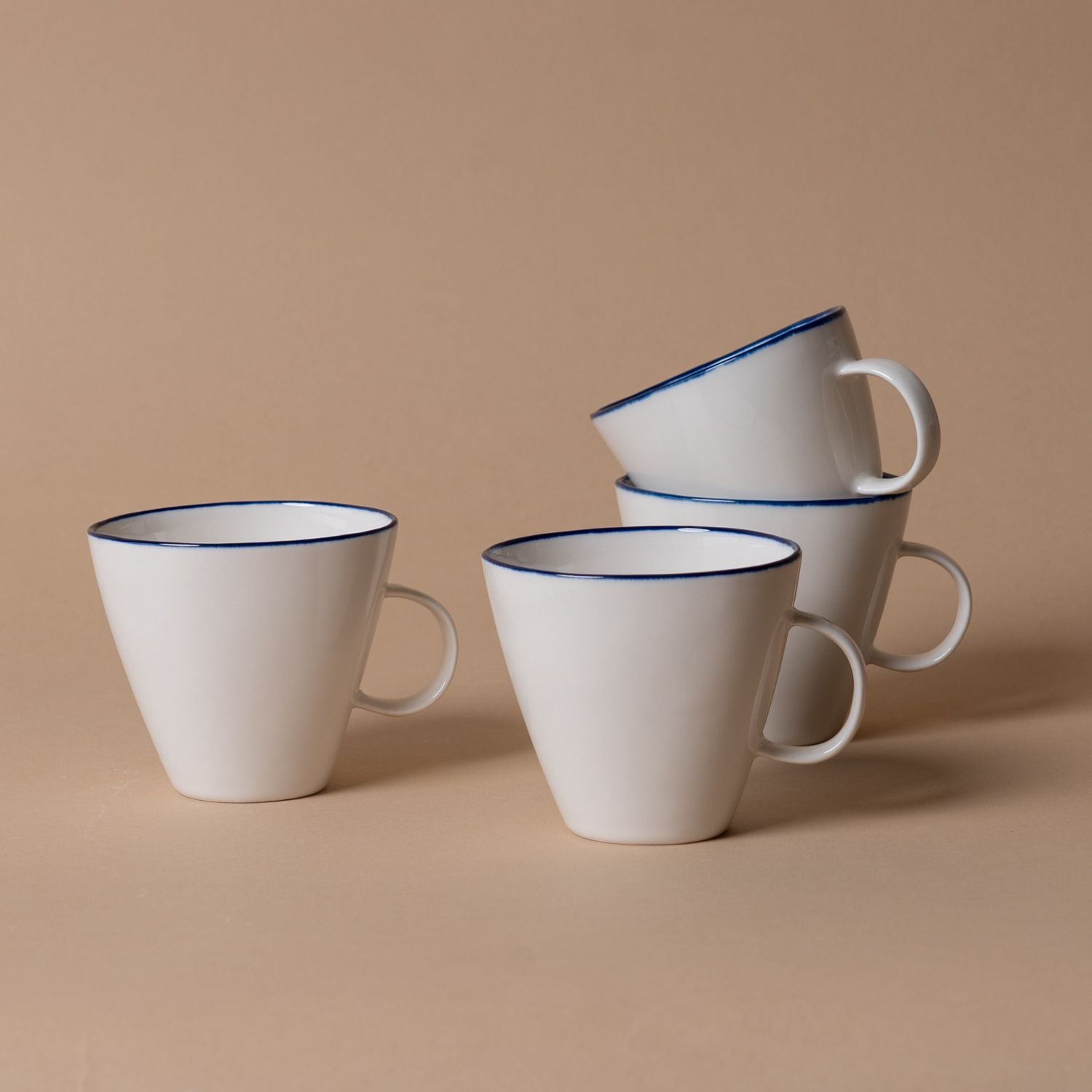 Organic Blue Edge Cup & Saucer mug Tranquillo (DYA)