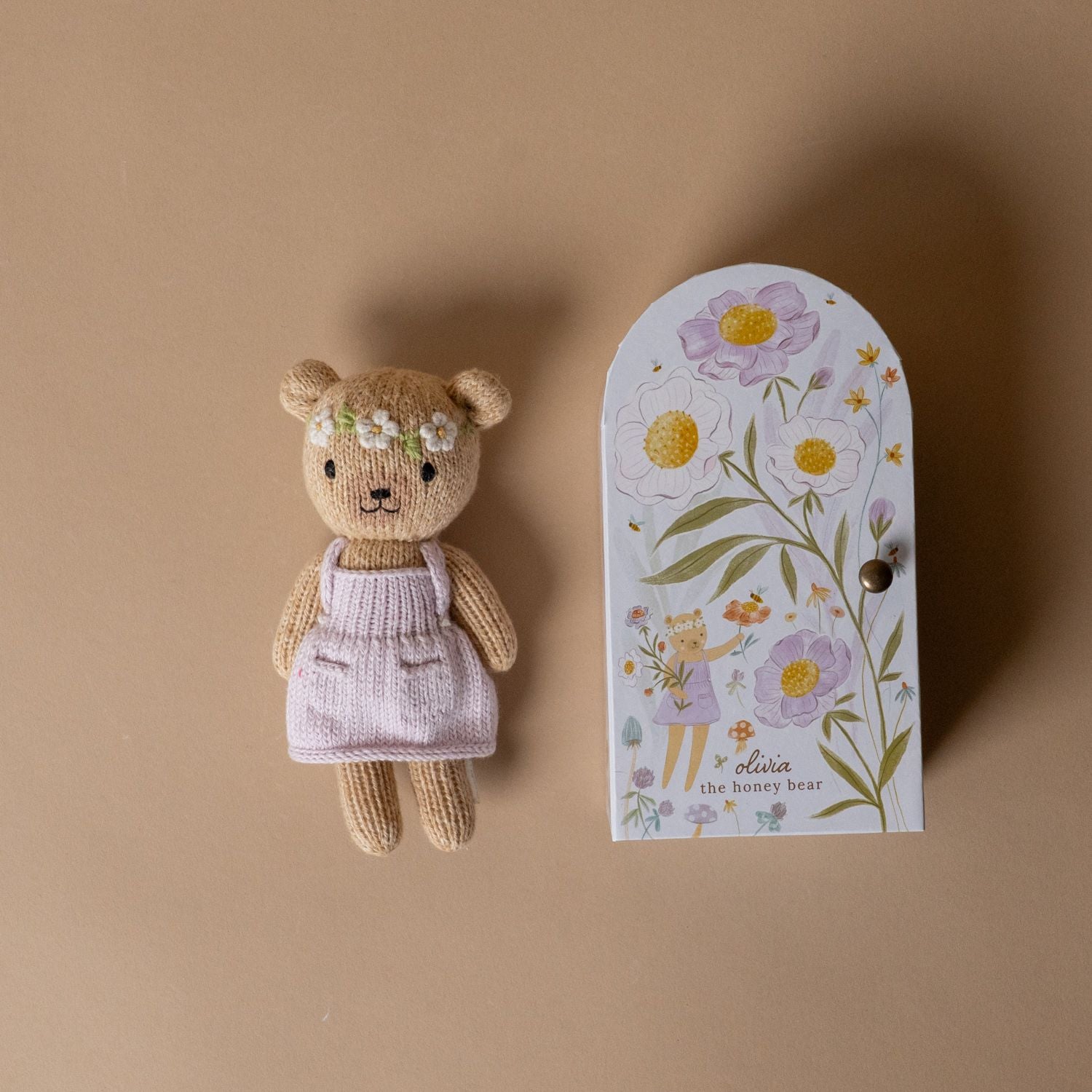 Tiny Blush Bear Soft Toy by Cuddle+Kind - Rug & Weave