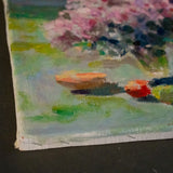 "Garden Morning" Vintage Painting ARTWORK - vintage painting Rug & Weave
