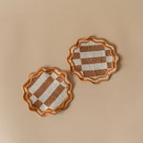 Cotton Coaster Set - Scallop Check coaster set TBCo (Faire)