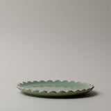 Stoneware Scallop Edge Plate CHRISTMAS 2025 Creative Co-op (DYA) Green