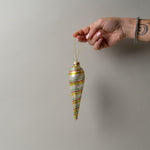 Stripe Mercury Glass Ornament CHRISTMAS 2025 Creative Co-op (DYA) Long