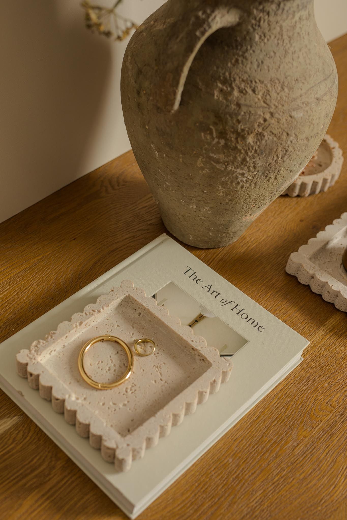 Travertine Scallop Square Tray tray Indaba