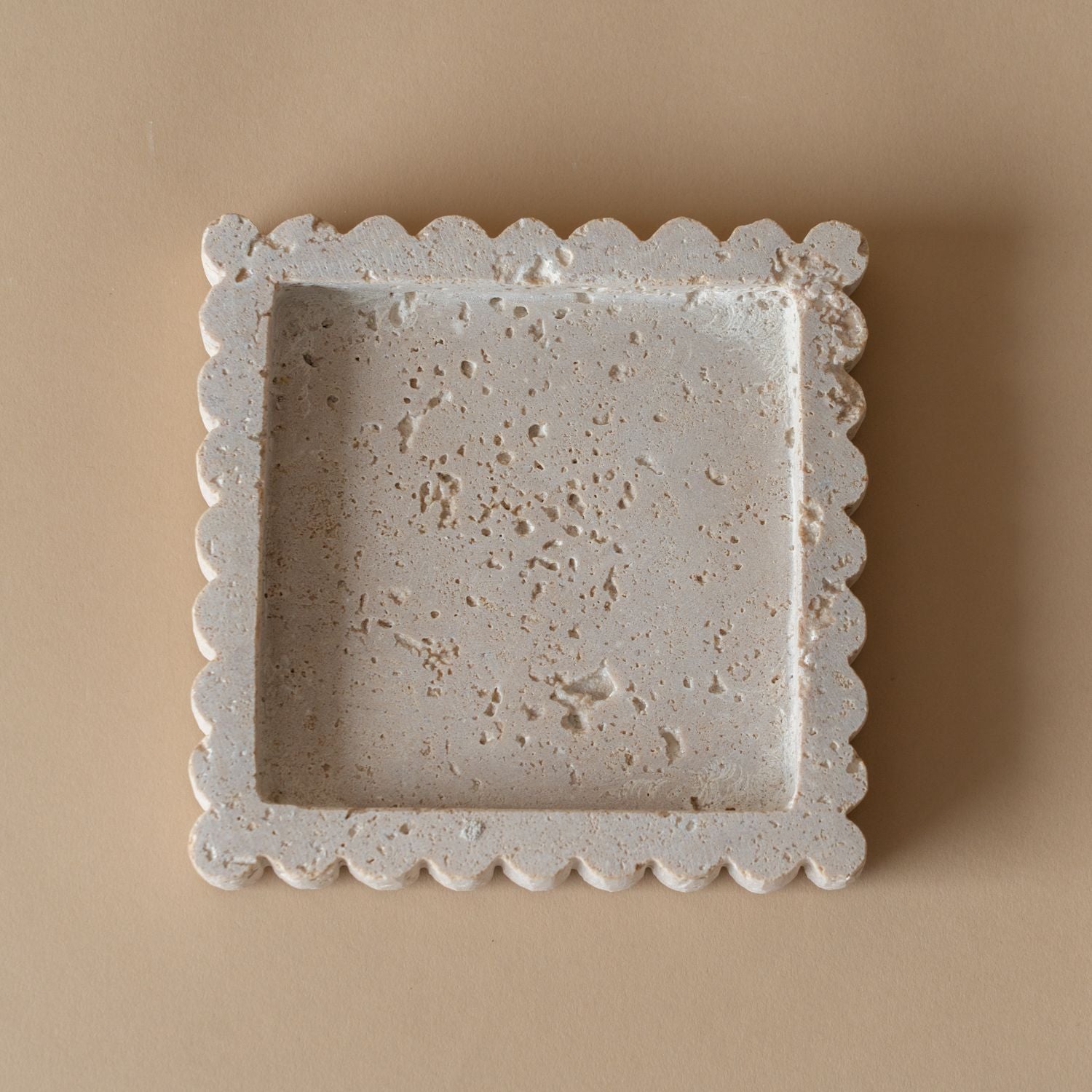 Travertine Scallop Square Tray tray Indaba Small