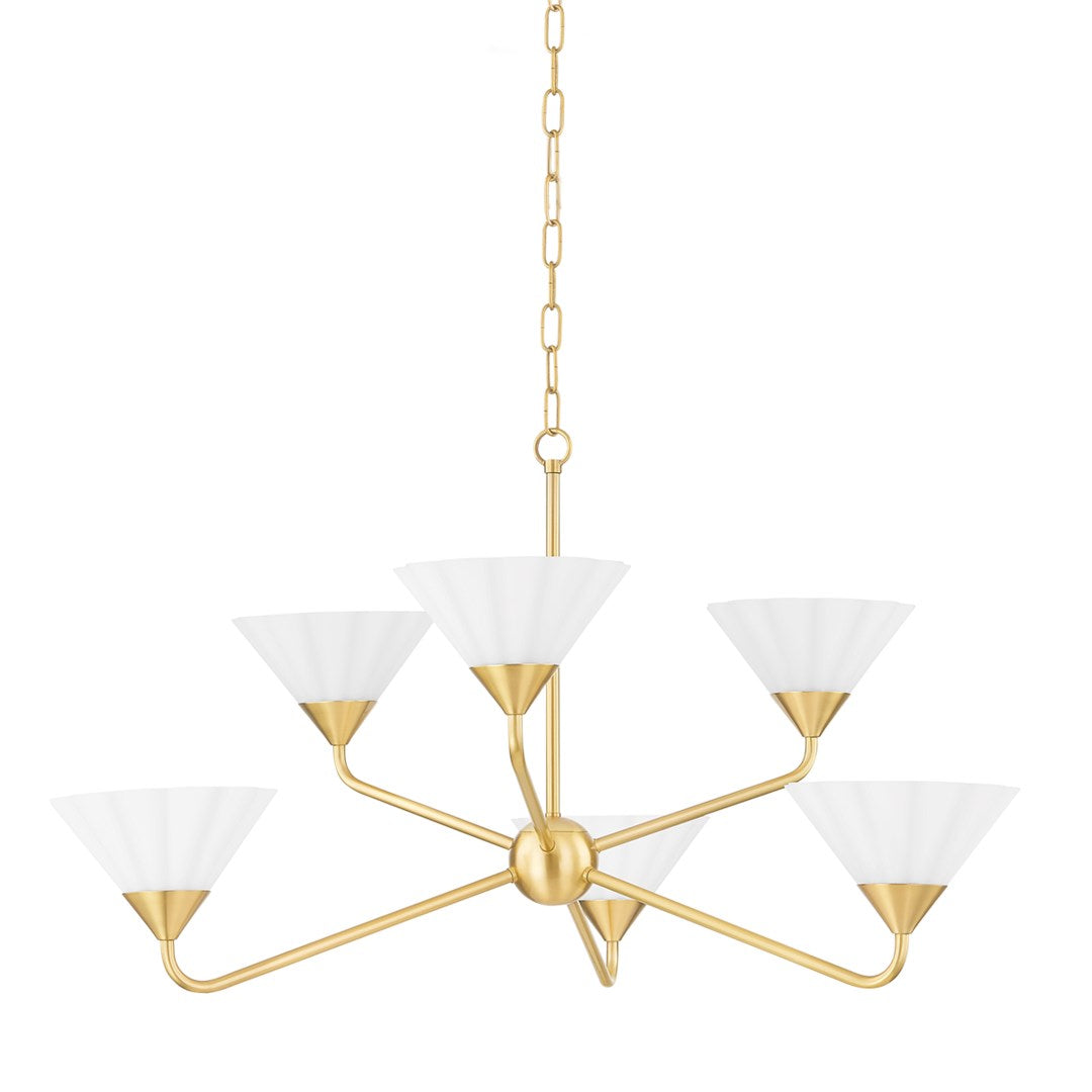 Kelsey Chandelier LIGHTING - chandelier Hudson Valley Lighting Aged Brass