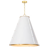 French Maid Chandelier Large (White and Natural Brass) Chandelier Regina Andrew