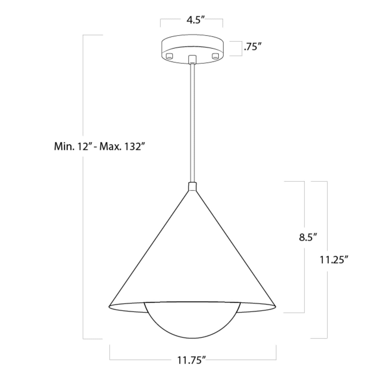 STORE FIXTURE - Hilton Pendant - Black/Brass LIGHTING - store fixture Regina Andrew