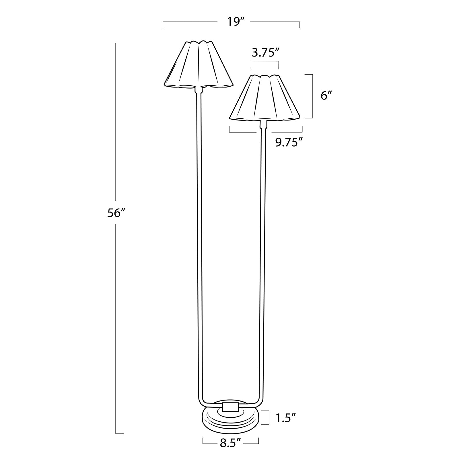 IN STORE - Polly Floor Lamp (Blackened Brass with Green Scalloped Shade) LIGHTING - in store Regina Andrew