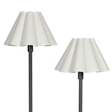 Polly Floor Lamp (Blackened Brass with White Scalloped Shade) Floor Lamps Regina Andrew