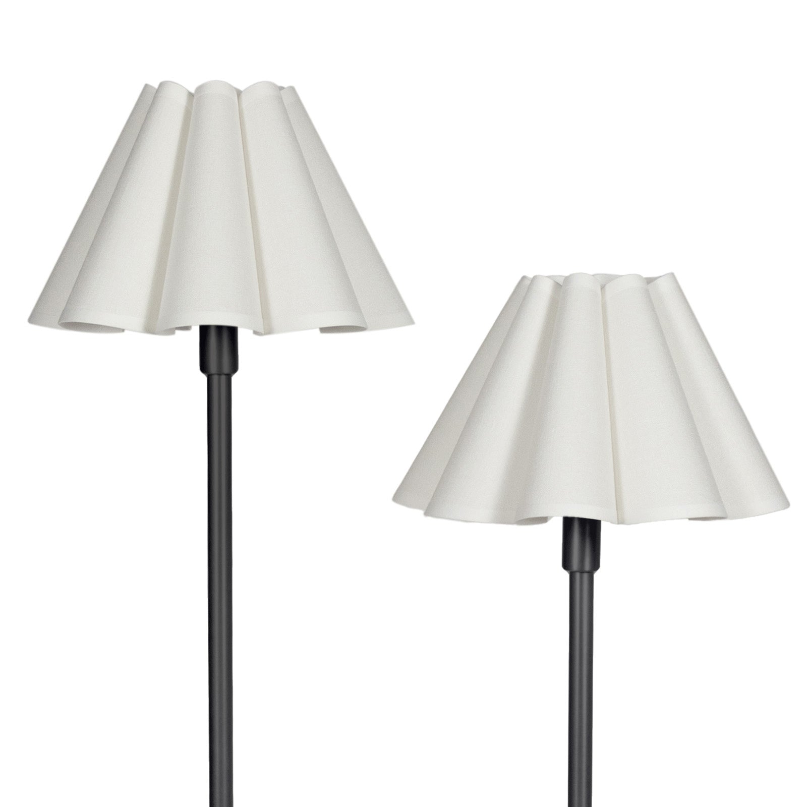 Polly Floor Lamp (Blackened Brass with White Scalloped Shade) Floor Lamps Regina Andrew
